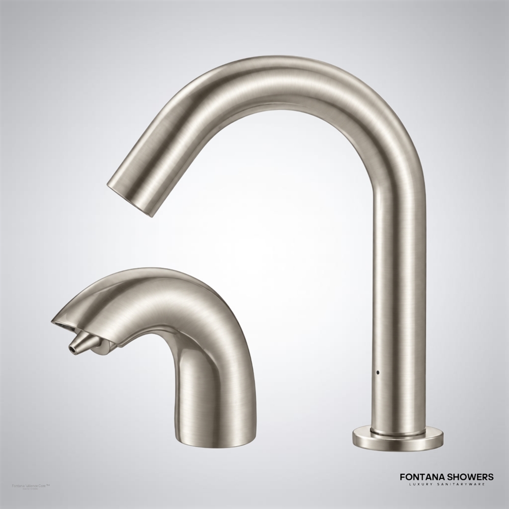 Brushed nickel sensor faucet dispenser