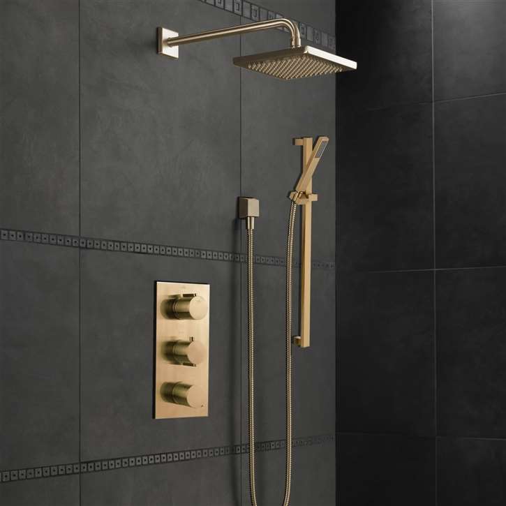 Fontana Atlanta Brushed Gold Rainfall Shower Head
