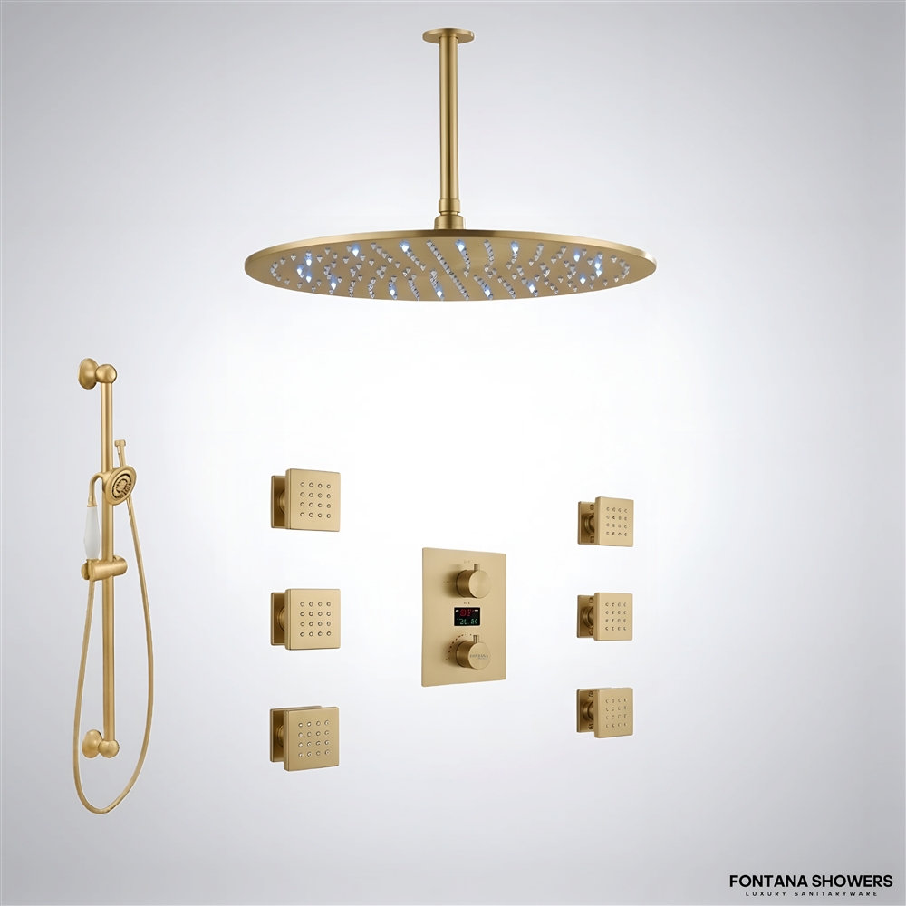 Fontana Zorynthâ„¢ â€“ Brushed Gold Shower System
