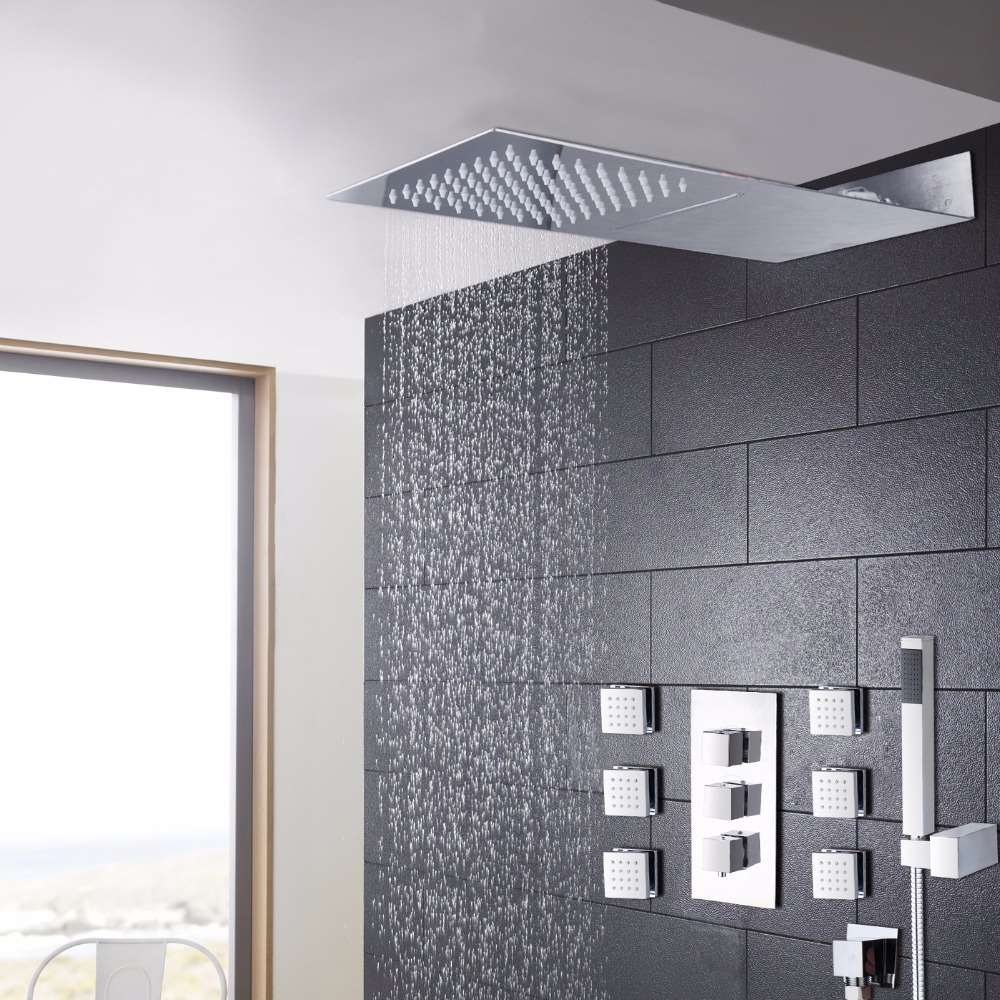 Anzio High Quality Brass Chrome Finish Rainfall Bath And Shower Set Mixer (FS1112)