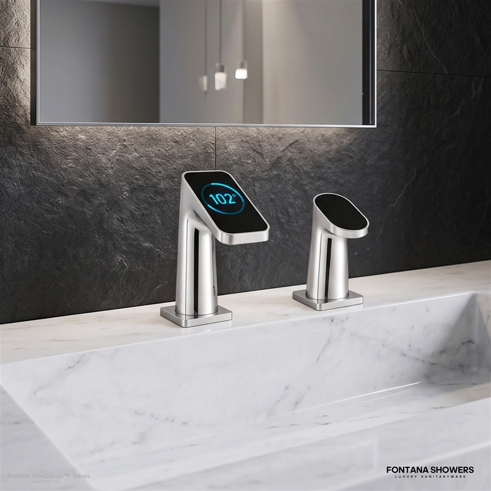 Fontana GlowGauge chrome touchless faucet and soap dispenser model FS11125CH