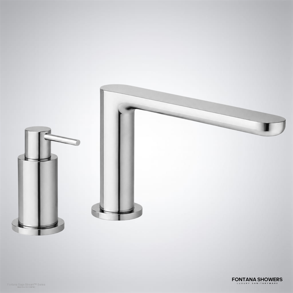 Polished nickel touchless faucet set with Carrara marble accents