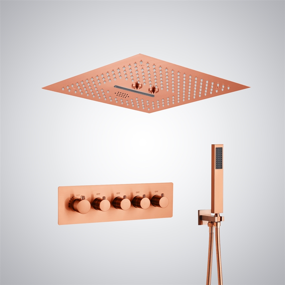 Fontana EpinalAvirexâ„¢ Collection â€“ Rose Gold LED Thermostatic