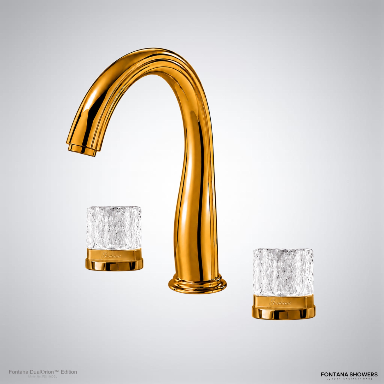 Fontana DualOrion Gold widespread faucet for valve and cartridge assembly planning