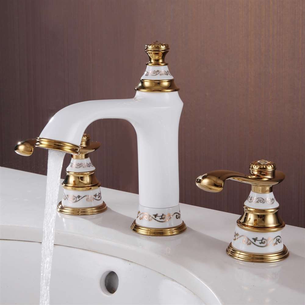 Gironde White Gold Bathroom Sink Faucet