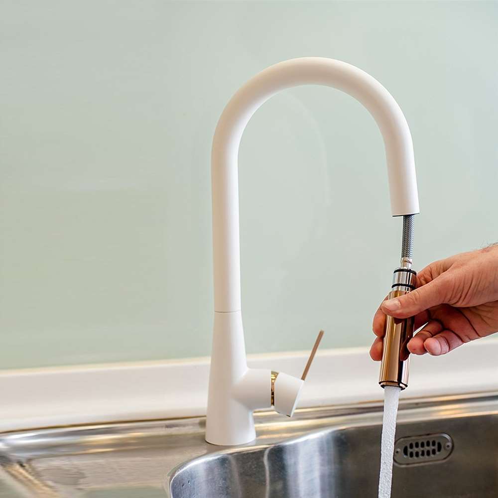 Fontana Rome Single Handle Kitchen Faucet with Pull-Down Sprayer