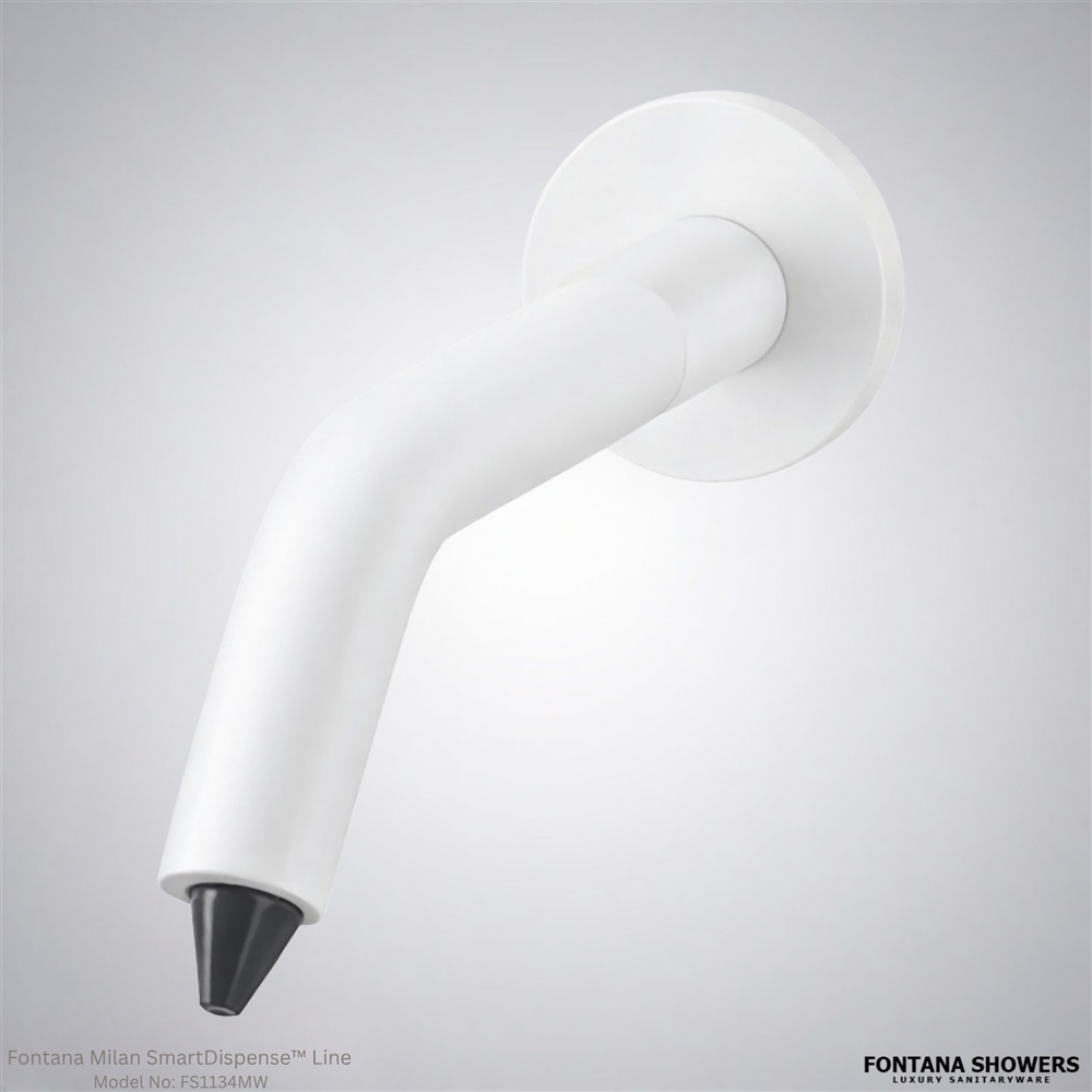 Matte white wall-mounted soap dispenser