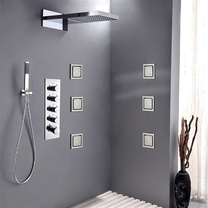 Brono 22" Shower Set - 6 Massages Body Sprays by Fontana