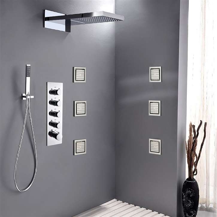Brono 22" Shower Set - 6 Massages Body Sprays with 6 Massage Jets