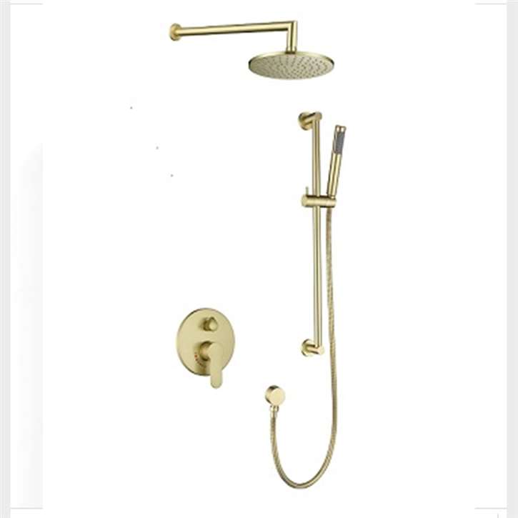 Fontana Carpi Brushed Gold Dual Functions Modern Rainfall Shower Set