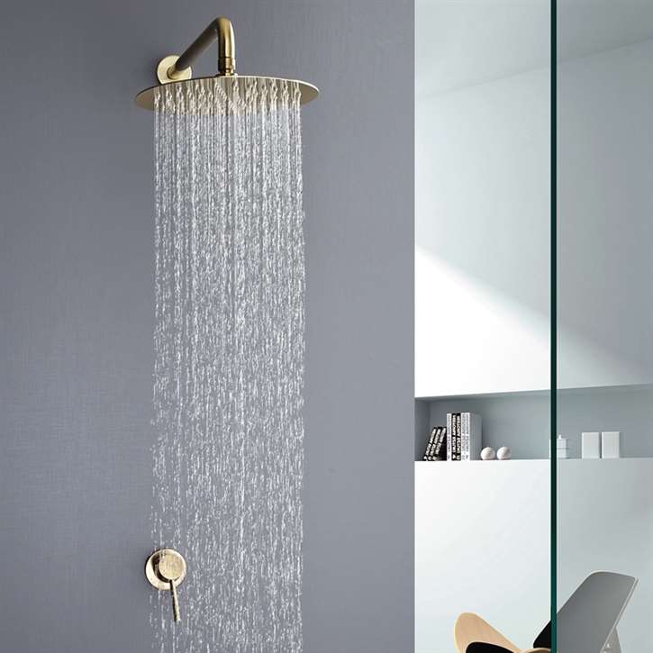 Fontana Marseille Brushed Gold Rainfall Shower Head Set