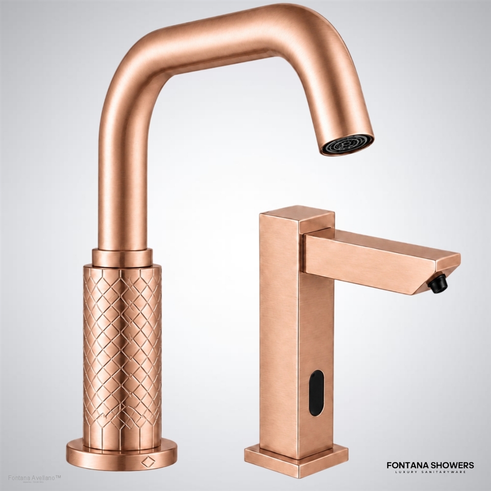 Rose Gold Touchless Faucet Set