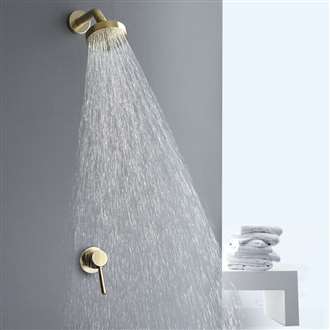 Fontana Brand vs Wayfair Le Havre Classic Style Wall Mount Brushed Gold Round Shower Set