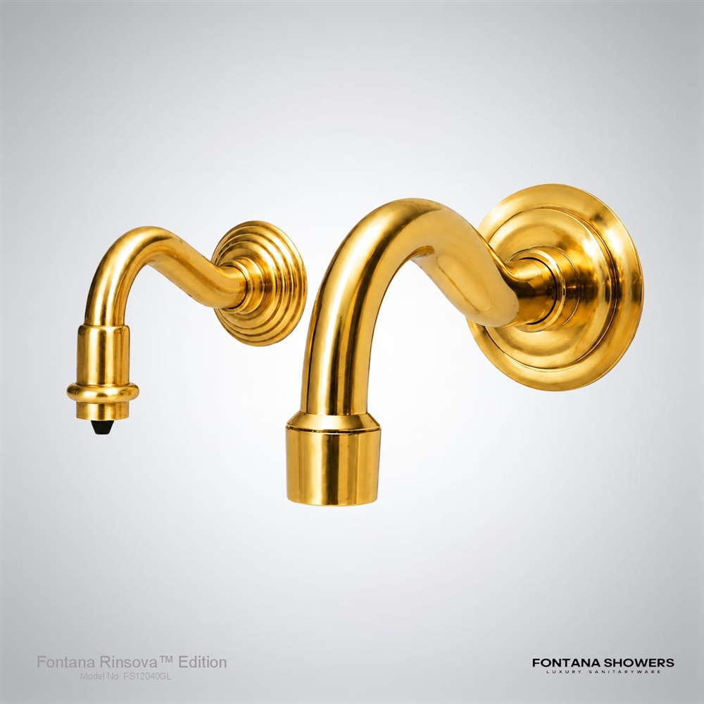 Rinsova gold touchless faucet and soap dispenser