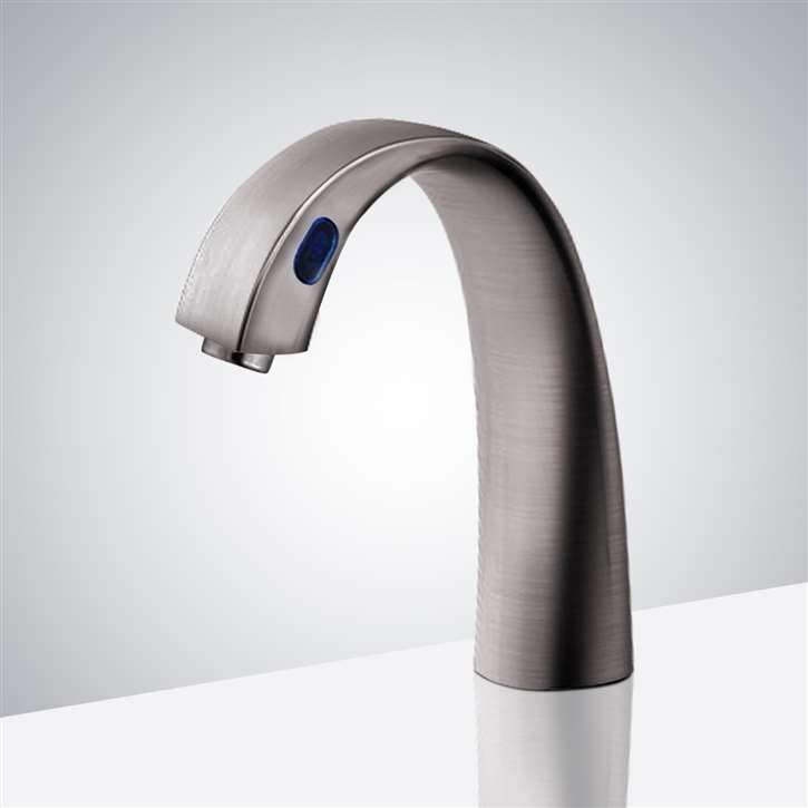 DUPLICATE Fontana Le Havre Deck Mount Brushed Nickel Sensor Bathroom Faucet