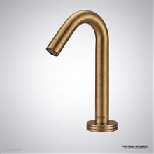 Antique brass touchless faucet