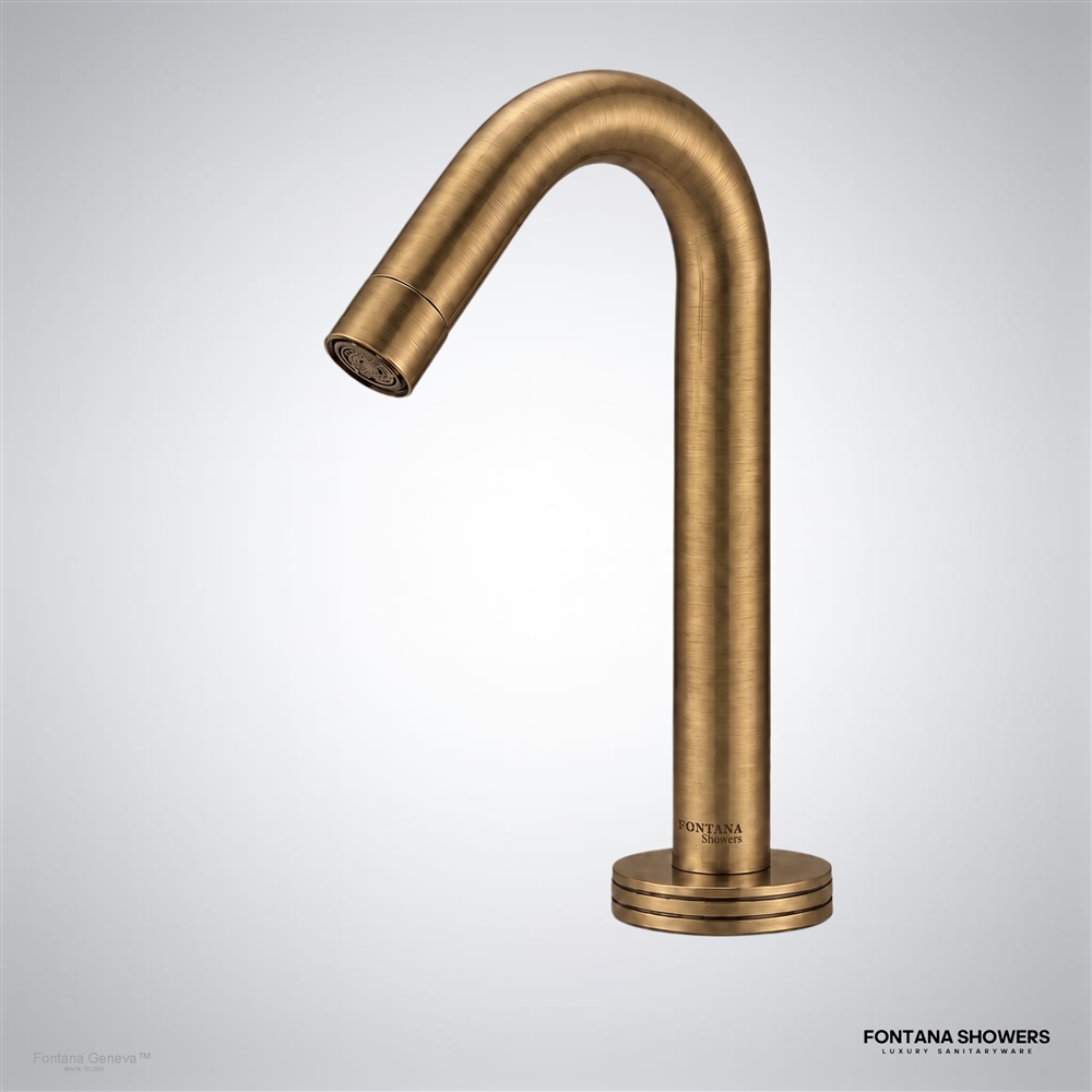 Antique brass touchless faucet