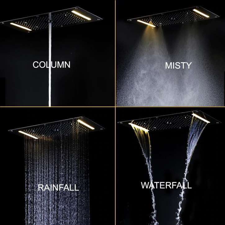 Fontana Carpi Multi Function Ceiling Mounted Thermostatic LED Shower System