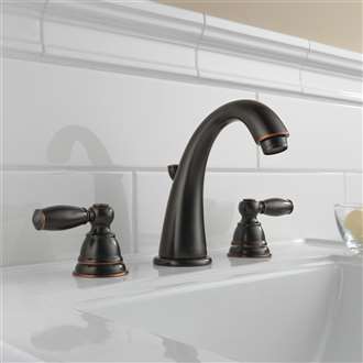Quesnel Dual Handle Oil Rubbed Bronze Bathroom Commercial Sink Tap 