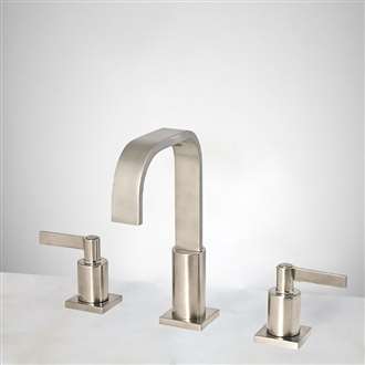 Kelowna Brushed Nickel Deck-Mount Bathroom BIM Object Sink Faucet 