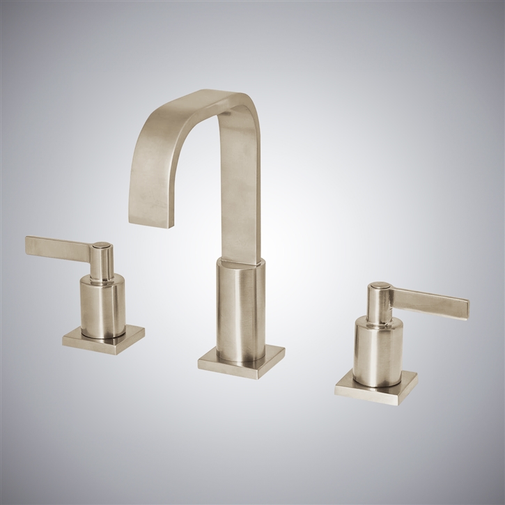 Fontana Kelowna Brushed Nickel Deck-Mounted Bathroom Sink Faucet