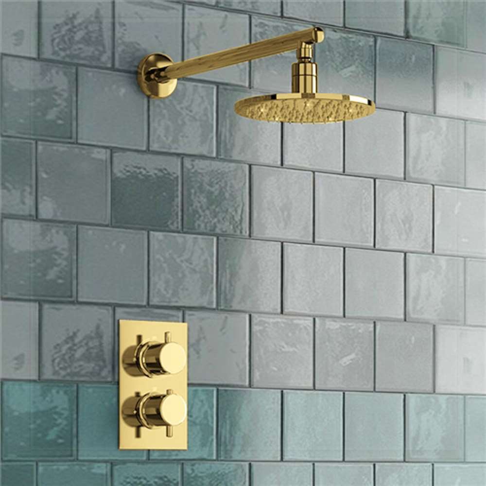 Fontana round thermostatic LED mixer shower installation
