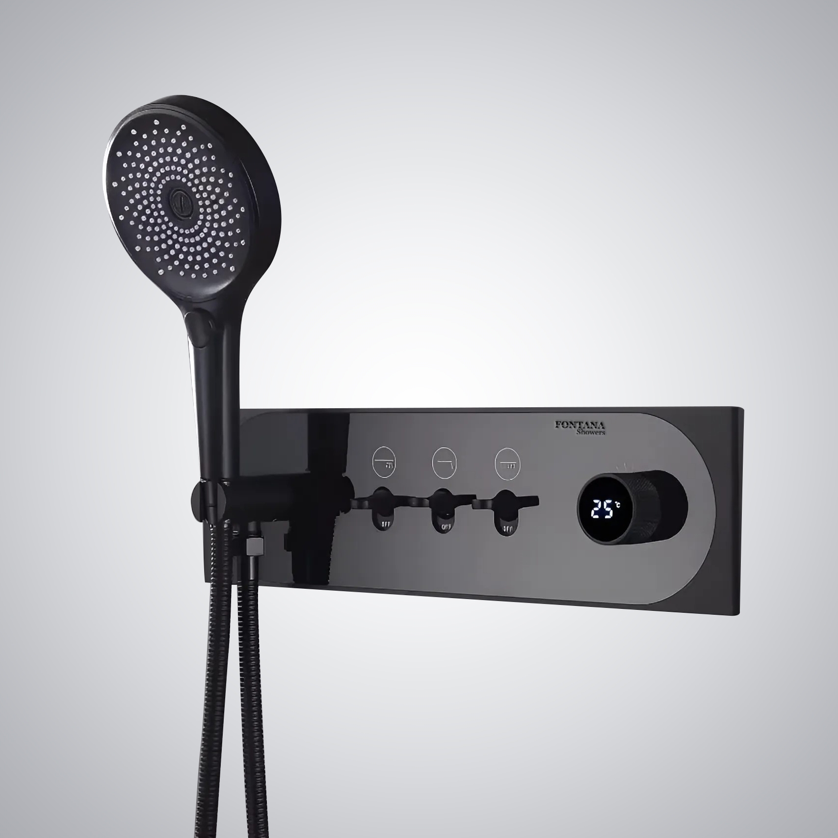 Fontana 3 Ways Shower Diverter Valve in Matte Black