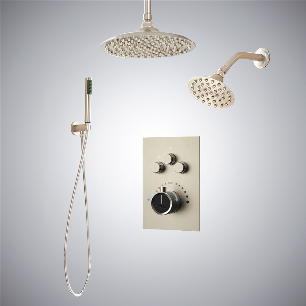 Fontana Lille Brushed Nickel Dual Round Shower Head