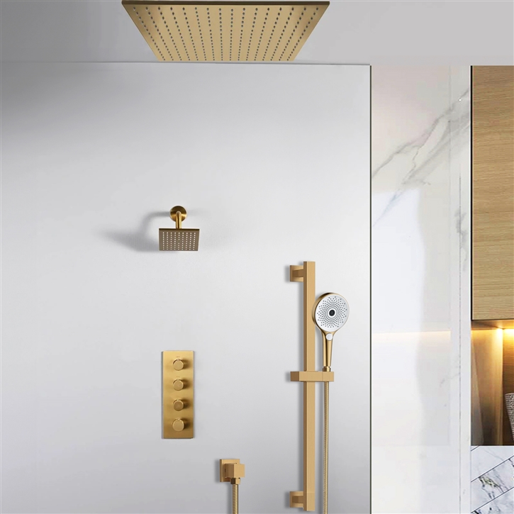 Best Dual Shower Head Set Sale! Fontana Brushed Gold Dual Shower with ...