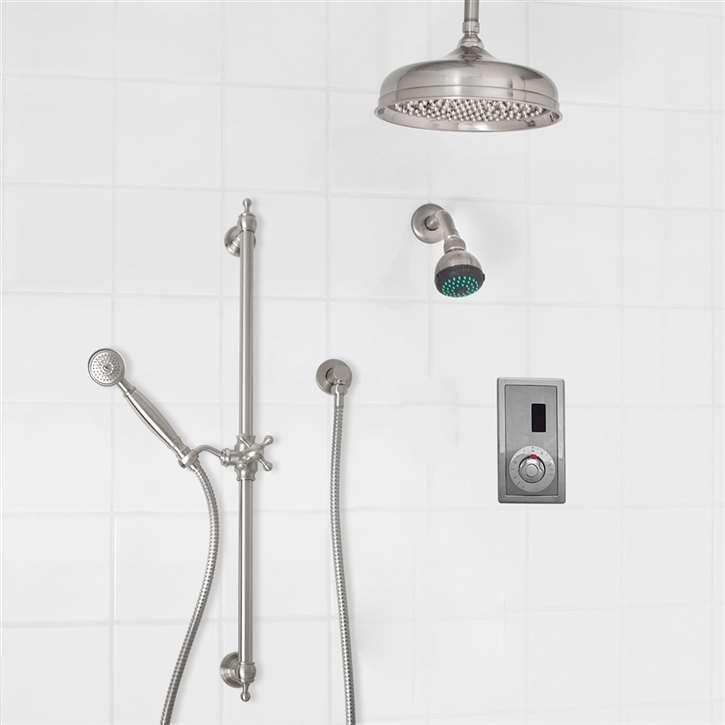 Exira Thermostatic Shower System - Dual Shower Heads, Hand Shower and 4  Body Sprays