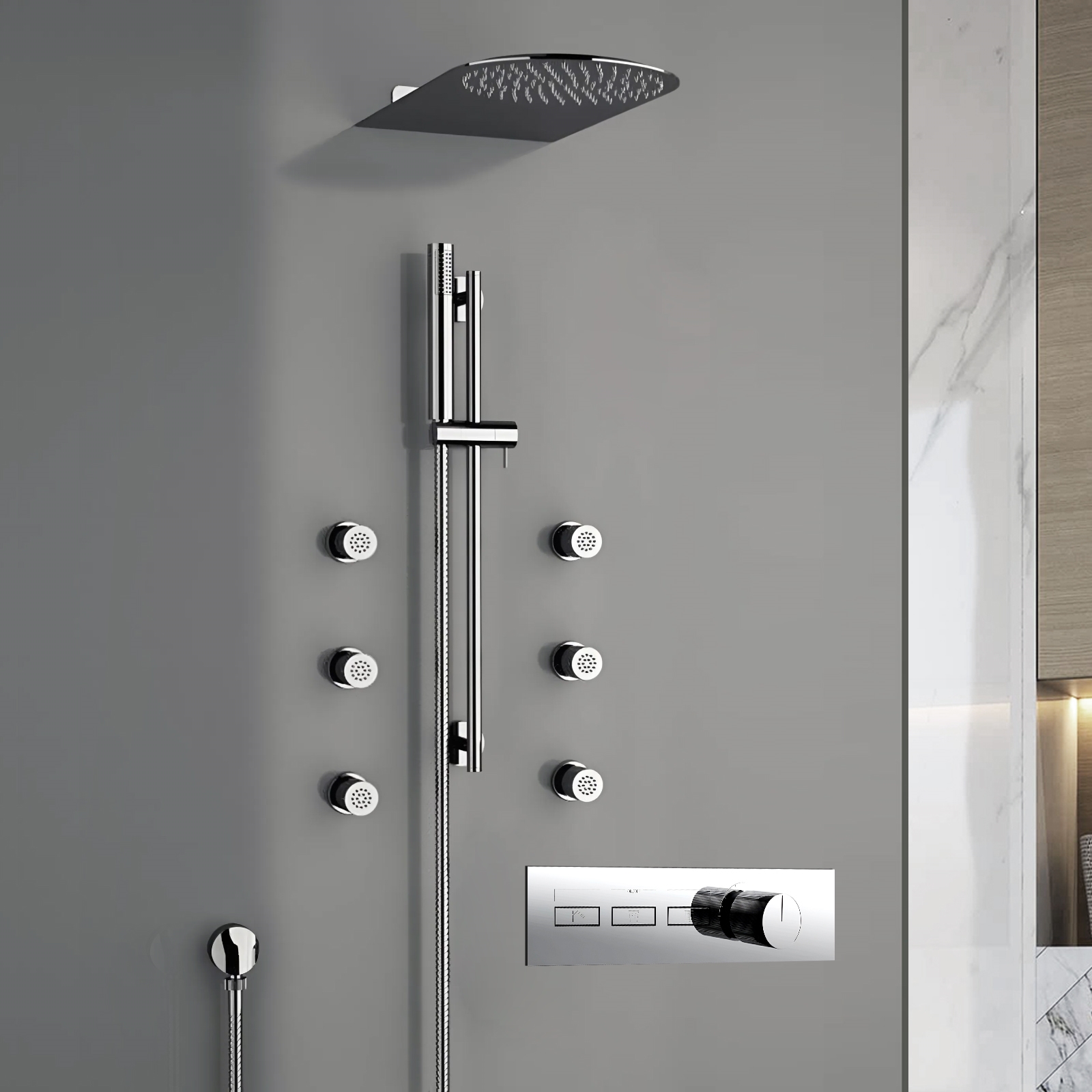 Fontana Deluxe Rain Showerhead With Mixer (FS1339-DCR)