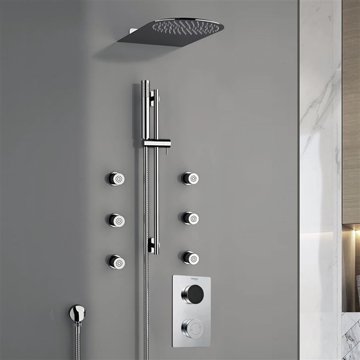 Fontana Jesi Rain Showerhead With Six Jet Sprays