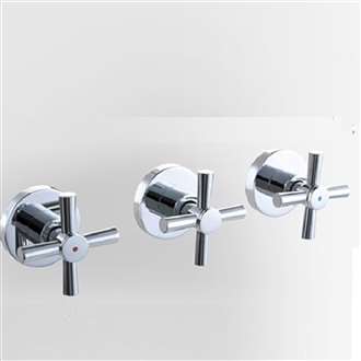 3-Handles 2-way Bathroom Shower Valve In-wall Mixer Valve Shower Faucet Control Valve Chromed Plated Brass Material 7001-2