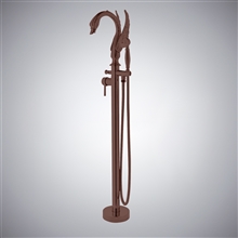 Fontana Laxe Swan Shape Bath Tub Faucet with Hand Shower Oil Rubbed Bronze Finish