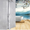 Fontana Bavaria Floor Standing Rainfall Shower Faucet Single Handle Chrome Finish