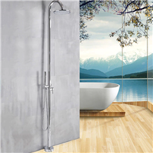 Fontana Bavaria Floor Standing Rainfall Shower Faucet Single Handle Chrome Finish