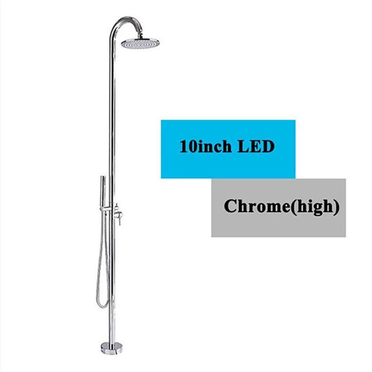 Fontana Marseille Floor Standing LED Rainfall Shower Faucet Single Handle Chrome Finish