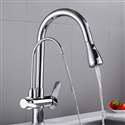 Fontana Marseille Pull Down with Filter Control Kitchen Faucet in Chrome Finish