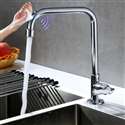 Fontana Le Havre L Shape Chrome Zinc Alloy Single Handle Cold Sensor Touch Kitchen Faucet