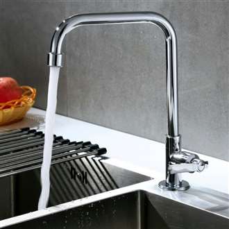 home depot kitchen faucets with sprayer L Shape Zinc Alloy Single Handle Cold Kitchen Sink Faucet