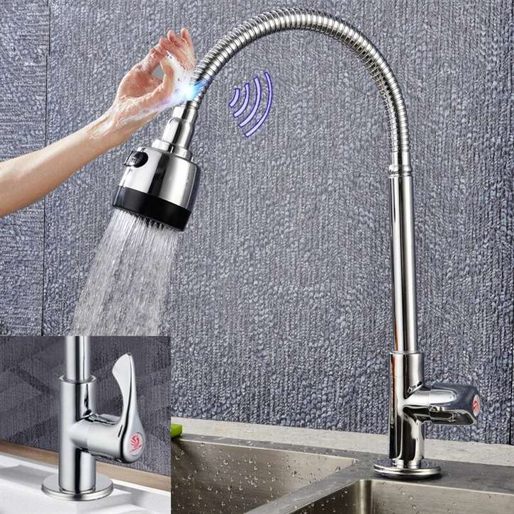 Fontana Marsala Gooseneck Round Sensor Touch Kitchen Faucet