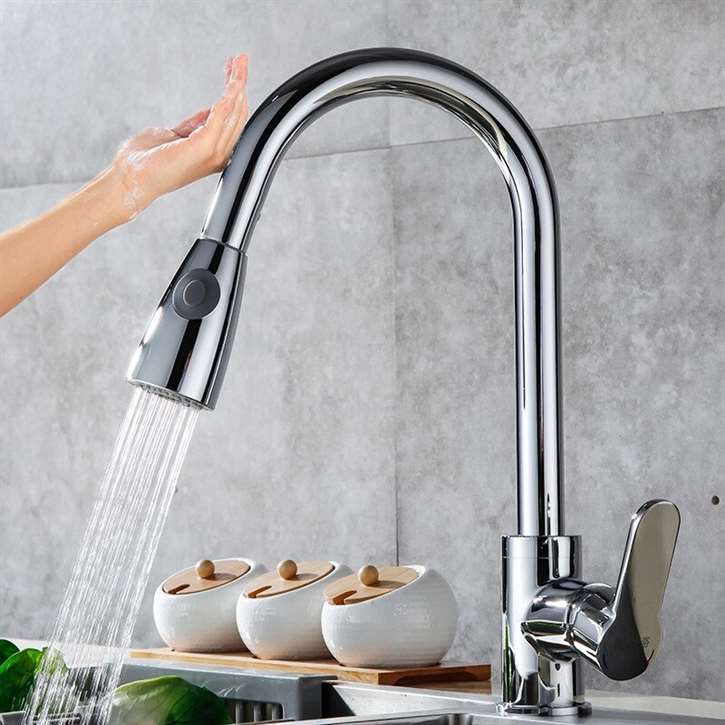 Fontana Dax Chrome Single Handle Cold Sensor Touch Kitchen Faucet