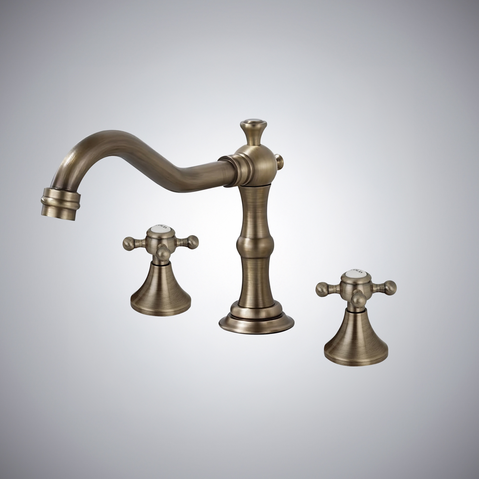 Fontana Ebony Wave Antique Brass Bathroom Faucet