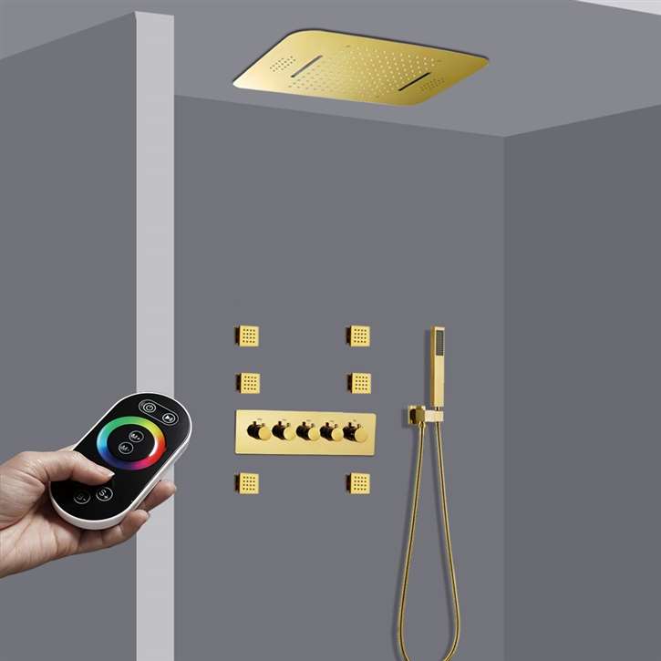 Modern Fontana Dijon Shower with LED Lighting and Thermostatic Control
