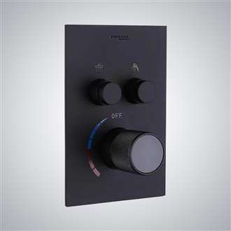 USA Supplier Fontana Pescara Two Functions Digital Matte Black Thermostatic Shower Mixer