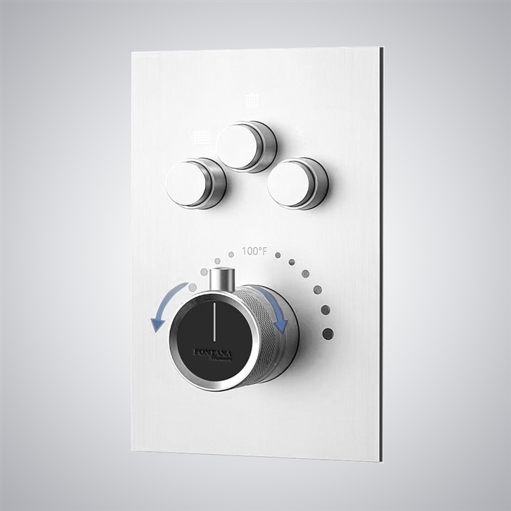 Fontana Harmony Matte White Thermostatic Shower Mixer