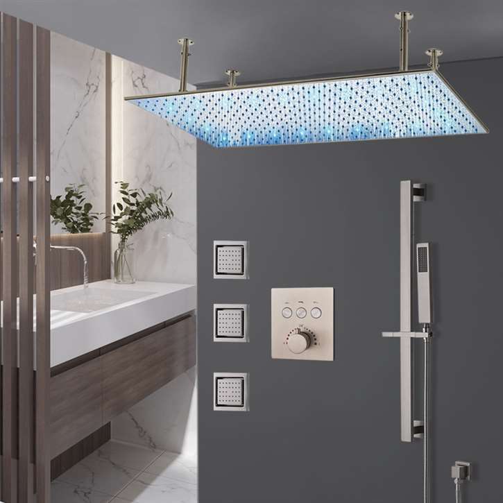 Browse Fontana Monreale 20*40in Brushed Nickel LED Ceiling Mount ...