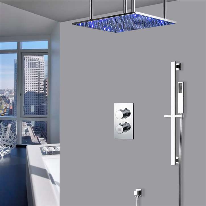 Browse Fontana Trieste 20" Chrome LED Ceiling Mount Digital Mist ...