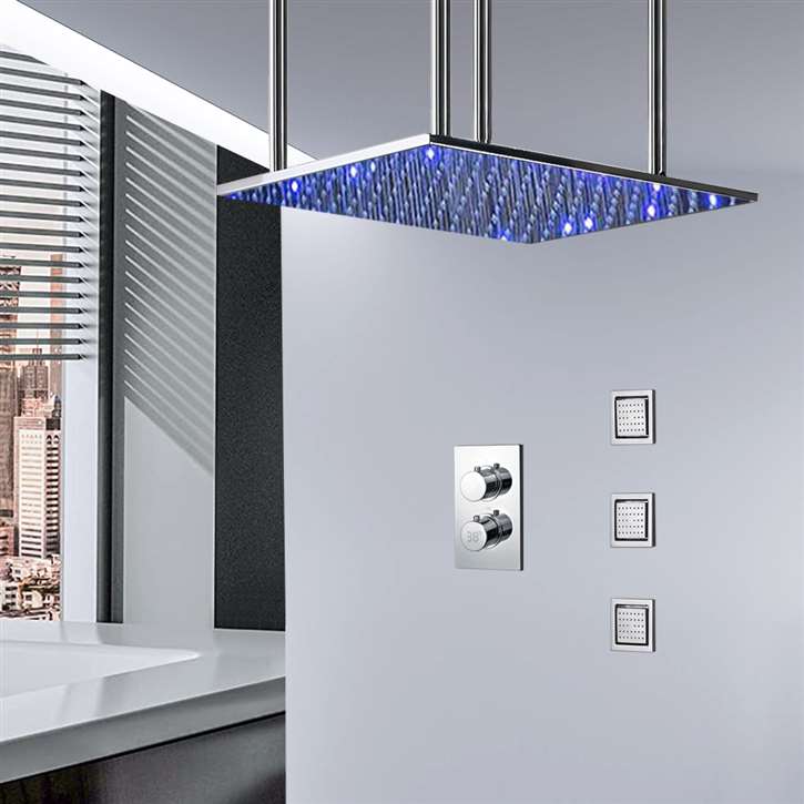 Browse Fontana Bolsena 20" LED Chrome Ceiling Mount Digital Mist ...