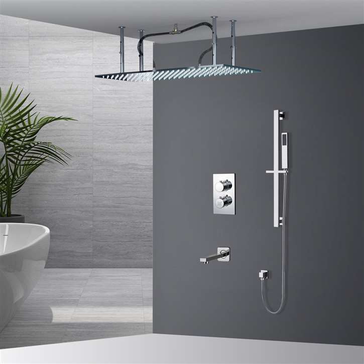 Browse Fontana Catania 20*40" Digital Chrome LED Ceiling Mount Rainfall ...
